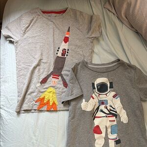 Mini Boden Gray Short Sleeve Tees with Space Designs